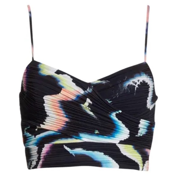 NWT A.L.C. Pleated Printed Camisole Crop Top - Picture 2 of 14